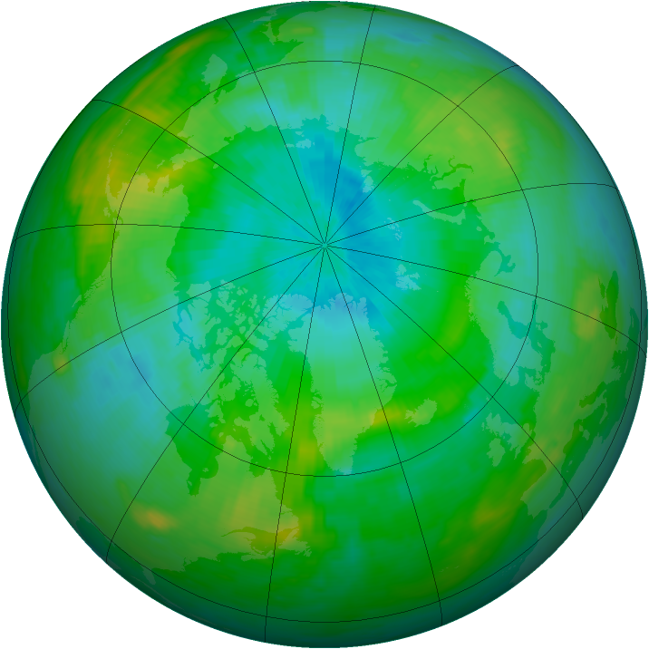 Arctic ozone map for 11 August 1983